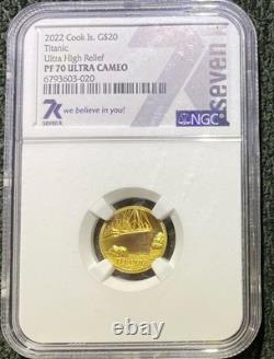2 Gold Titanic Coins! NGC PR70 1/10th oz Gold (not eagle). 5gram anniversary READ