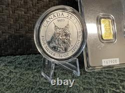 2 Gram Holographic Back Gold in Assay with Two 3/4Oz. Silver Reverse Proof Rounds