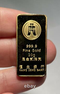 20 Gram Gold Ingot Hang Seng Bank God Of Wealth As Issued With COA