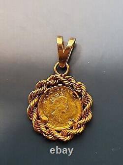 20 Year Anniversary 1/20 Maple Leaf Canadian Gold Coin Pendant