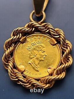 20 Year Anniversary 1/20 Maple Leaf Canadian Gold Coin Pendant