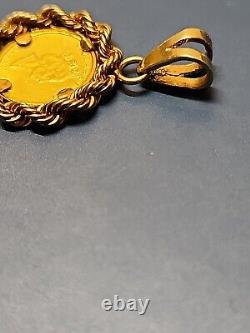 20 Year Anniversary 1/20 Maple Leaf Canadian Gold Coin Pendant