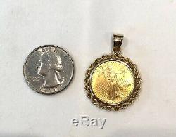 2000- U. S. $10 Gold Eagle Coin In Solid 14k Yellow Gold Bezel- 11.5 Grams