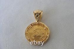 2001 1/10 Ounce Gold American Eagle Coin with14K Bezel Pendant 7.1 Grams
