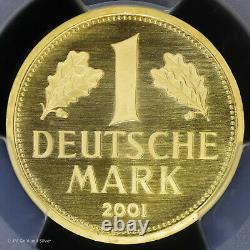 2001 A Germany Proof Gold Deutsche Mark PCGS PR 69 DCAM Deep Cameo