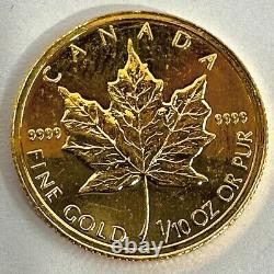2001 Canada Gold Maple Leaf 1/10 oz Elizabeth II Gold Coin 3.1 Grams