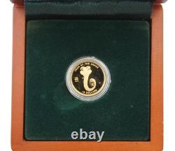 2001 Cook Islands 2.5 Gram Gold Coin Year of the Snake. 9999 Fine Proof coin Box