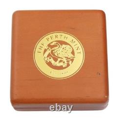 2001 Cook Islands 2.5 Gram Gold Coin Year of the Snake. 9999 Fine Proof coin Box