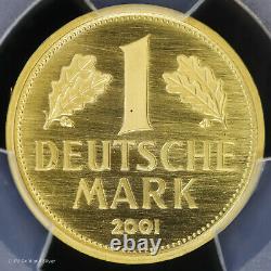 2001 F Germany Proof Gold Deutsche Mark PCGS PR 69 DCAM Deep Cameo