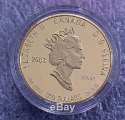 2003 Canada $350 Dollars 99999, 24k Gold Coin, White Trilium, Rare 38.05 Grams