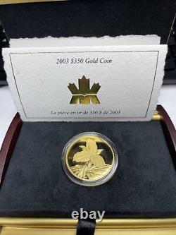2003 Canada $350 Dollars 99999, 24k Gold Coin, White Trillium, Rare 38.05 Grams