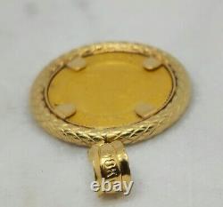 2003 China 5 Yuan 1/20 oz Gold Panda Coin Key Date with 18k bezel 3.2 grams
