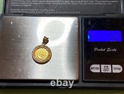2003 China 5 Yuan 1/20 oz Gold Panda Coin with 18k bezel 3.2 grams
