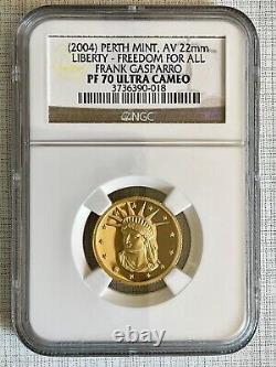 2004 Liberty Freedom for all Frank Gasparro 10 gram Gold NGC PF70 UC SKU# 3332