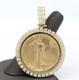 2005 $50 American Gold Eagle 1 Oz Coin In 14k Natural Diamond Pendant 54.1 Grams
