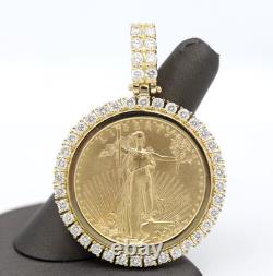 2005 $50 American Gold Eagle 1 oz Coin in 14k Natural Diamond Pendant 54.1 Grams