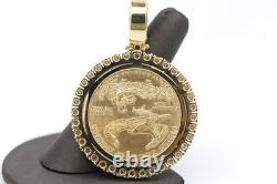 2005 $50 American Gold Eagle 1 oz Coin in 14k Natural Diamond Pendant 54.1 Grams