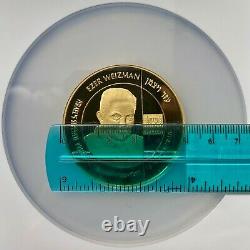 2005 Israel 85g Gold 50mm Ezer Weizman Medal NGC MS-69