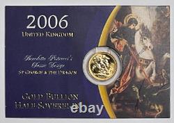 2006 Great Britain 1/2 Sovereign Gold Coin, 3.99 grams, 0.9167 Fine, 0.1176 AGW