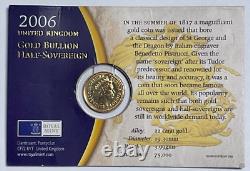 2006 Great Britain 1/2 Sovereign Gold Coin, 3.99 grams, 0.9167 Fine, 0.1176 AGW