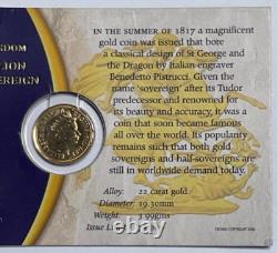 2006 Great Britain 1/2 Sovereign Gold Coin, 3.99 grams, 0.9167 Fine, 0.1176 AGW