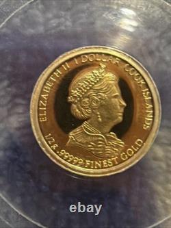 2007 Cook Island John Paul II $1 Gold Coin 1/2 Gram. 99999 Fine Queen Elizabeth