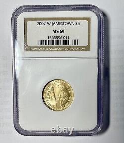 2007-W Jamestown $5 Gold Commemorative NGC MS69