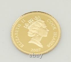 2007 Walking Liberty 100 years $1 Cook Islands 1/2 Gram. 9999 Fine Gold Coin