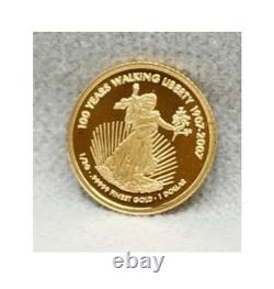 2007 Walking Liberty 100 years $1 Cook Islands 1/2 Gram. 9999 Fine Gold Coin