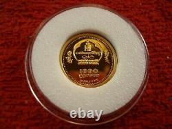 2008 1 GRAM 1000 Tugriks Coin Great Wall of China PURE GOLD 999.9 PROOF