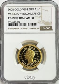 2008 Gold Venezuela Bolivar Simon Bolivar Monetary Coin Ngc Proof 69 Uc
