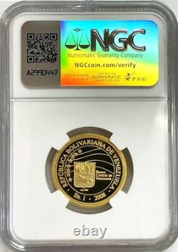 2008 Gold Venezuela Bolivar Simon Bolivar Monetary Coin Ngc Proof 69 Uc