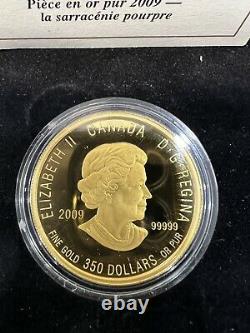 2009 Canada 1.125 oz $350 Pitcher Plant Proof Gold 35 Gram Coin. 99999 Fine
