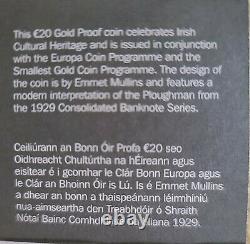 2009 Ireland 20 Euro Ploughman Banknotes Gold Proof