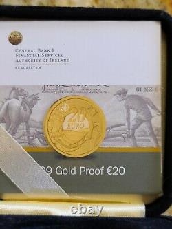 2009 Ireland 20 Euro Ploughman Banknotes Gold Proof