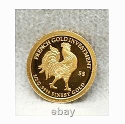 2010 Bank of Nauru. 9999 Fine Gold $5 Coin 0.5 Grams French Gold Investment