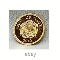 2010 Bank of Nauru. 9999 Fine Gold $5 Coin 0.5 Grams French Gold Investment