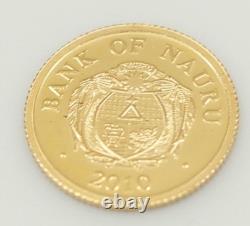 2010 Bank of Nauru. 9999 Fine Gold $5 Coin 0.5 Grams French Gold Investment