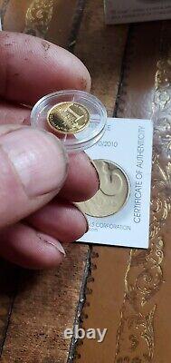 2010 Gold Proof 1/25oz Jonah In The Whale Biblical Coin 15th In The Series