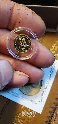 2010 Gold Proof 1/25oz Jonah In The Whale Biblical Coin 15th In The Series