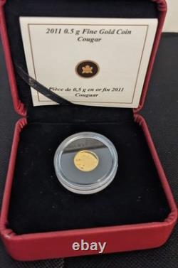 2011 0.5 g Gold Canadian Cougar with Box and COA