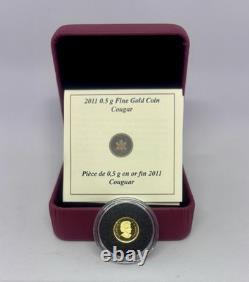 2011 0.5 g Gold Canadian Cougar with Box and COA