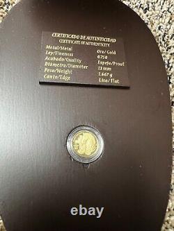 2011 Mexico Fusion Cultural Gold Monedas de Oro 1.667 Gram Coin COA La Mercancia