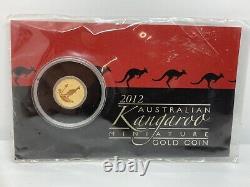 2012 1/2 Gram Australian Kangaroo Miniature Gold Coin 0.016 Troy oz AU Gold Coin