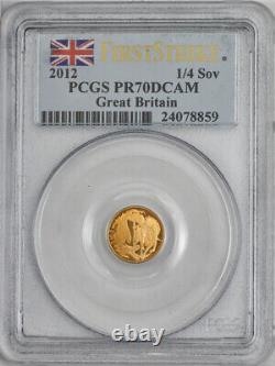 2012 GB Gold Proof 1/4 Sovereign. Elizabeth II Diamond Jubilee. PCGS PR70 DCAM