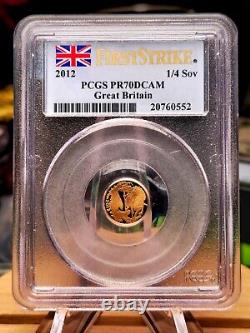 2012 Great Britain Gold Proof 1/4 Sovereign Diamond Jubilee PCGS PR70 DCAM FS