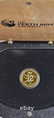 2012 Lunar Dragon Gold Coin Rare LOW MINTAGE 9999 fine Gold