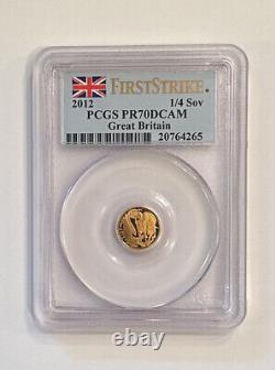 2012 UK 1/4 Proof Gold Sovereign. Elizabeth II Diamond Jubilee. PCGS PR70 DCAM