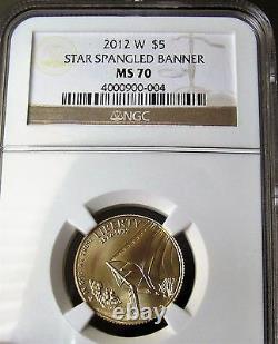 2012-W Gold $5 Star-Spangled Banner Commemorative Coin NGC MS70, Low Mintage