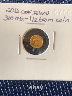 2012 cook Island 300mg. 24KT Pure Gold 1/2 gram mini coin